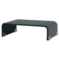 Detailed information about the product TV Stand/Monitor Riser Glass Black 40x25x11 cm