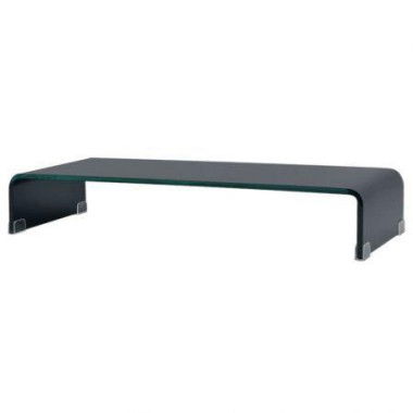 TV Stand/monitor Riser Glass Black 70x30x13 Cm.