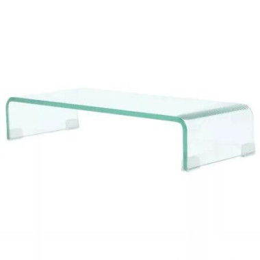 TV Stand/Monitor Riser Glass Clear 60x25x11 cm