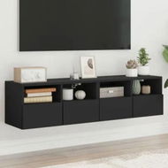 Detailed information about the product TV Wall Cabinets 2 pcs Black 60x30x30 cm Engineered Wood