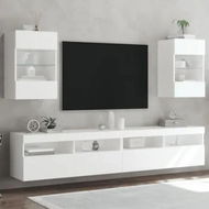 Detailed information about the product TV Wall Cabinets with LED Lights 2 pcs White 40x30x60.5 cm