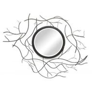 Detailed information about the product Twig Frame Black Decorative Wall Mirror Art