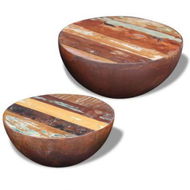 Detailed information about the product Two Piece Bowl Shaped Coffee Table Set Solid Reclaimed Wood