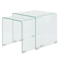 Detailed information about the product Two Piece Nesting Table Set Tempered Glass Clear