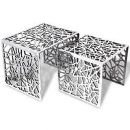 Detailed information about the product Two Piece Side Tables Square Aluminium Silver