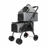 Detailed information about the product Two-tier Pet Stroller Double Dog