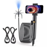 Detailed information about the product Two-Way 360 Degree Rotation Articulating Borescope with Light for iOS and Andriod 1080P Endoscope Inspection Camera 8mm Probe Waterproof Lens
