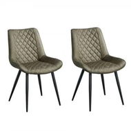 Detailed information about the product Tyler Fabric Chair (Set of 2) - Olive Green