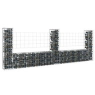 Detailed information about the product U-shape Gabion Basket With 3 Posts Iron 260x20x100 Cm