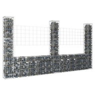 Detailed information about the product U-shape Gabion Basket With 3 Posts Iron 260x20x150 Cm