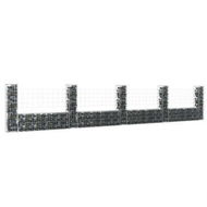 Detailed information about the product U-shape Gabion Basket with 5 Posts Iron 500x20x100 cm