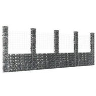 Detailed information about the product U-shape Gabion Basket with 5 Posts Iron 500x20x200 cm