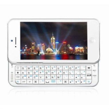 Ultra-thin Backlit Wireless Bluetooth 3.0 Keyboard Case For IPhone 5 - White.