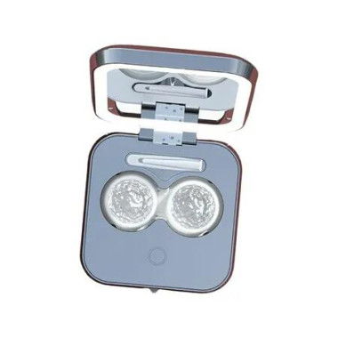 Ultrasonic Contact Lens Cleaner - Rechargeable Travel Case with Mirror