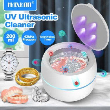 Ultrasonic UV Cleaner for Dentures Aligner Retainer Cleaning Device Machine Whitening Tray Jewelry Diamond Ring