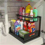 Detailed information about the product Under Sink Organizer and Storage Pull Out Cabinet Organizer 2 Tier Slide Out Sink Shelf Cabinet Storage Shelves for Kitchen Bathroom