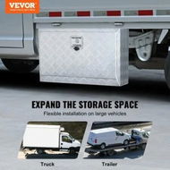 Detailed information about the product Underbody Truck Box, 30Ã—14Ã—16 Pickup Storage Box, Heavy Duty Aluminum Diamond Plate Tool Box with Lock and Keys, Waterproof Trailer Storage Box with T-Handle Latch for Truck, Van, Trailer