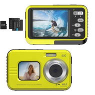 Detailed information about the product Underwater Camera,4K 48MP Autofocus Waterproof Camera with 16X Zoom Selfie Dual Screens,11FT Compact Digital Camera,Fill Light Camera (YELLOW)