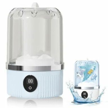 Underwear Washer,Portable Mini Washing Machine,Mini Washings Machines,Rechargeable Cordless Washing-Machine,Laundry Cup for Bra,Underwear,Socks,Blue