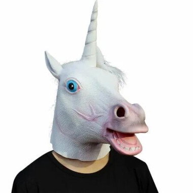 Unicorn Head Mask, Latex Unicorn Costume Mask for Halloween Parties and Cosplay