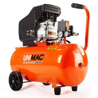 UNIMAC Portable Electric Air Compressor, 50L 3HP Direct Drive, Includes 5pc Air Tool Kit