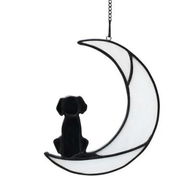 Detailed information about the product Unique Dog Memorial Gift: Stained Glass Dog on Moon Window Hanging for Dog Lovers , Perfect Sympathy Gift for Loss of Pet