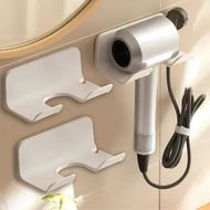 Detailed information about the product Universal Hair Dryer Holder,Blow Dryer Hanger Wall Mount for Hair Dryer Hook with Plug Cord Organizer Self Adhesive (2 Pack White)