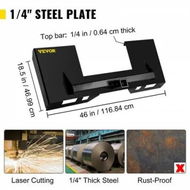 Detailed information about the product Universal Skid Steer Mount Plate 6.35mmThick Skid Steer Plate Attachment1360.78kgWeight Capacity Quick Attach Mount Plate Steel Adapter Loader