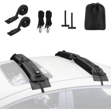 Universal Soft Car Roof Rack Pads for Kayak,Surfboards,Snowboards,SUP,Canoes,Ladder,with Tie-Down Straps and Storage Bag