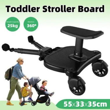 Universal Stroller Step Board Travel Pram Seat Attachment Toddlers Kids Jogging Buggy Detachable Ride Sit Stand Skateboard Wheeled Pushchair Glider