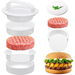 Upgraded 3 in 1 Non-Stick Hamburger Press Patty Maker, Durable Burger Press for Stuffed Burgers Sliders Veggie & Beef Patties Easy to Clean (White). Available at Crazy Sales for $9.95
