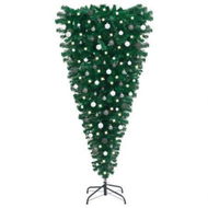 Detailed information about the product Upside-down Artificial Christmas Tree with LEDs&Ball Set 180 cm