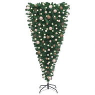 Detailed information about the product Upside-down Artificial Christmas Tree with LEDs&Ball Set 210 cm