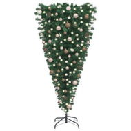 Detailed information about the product Upside-down Artificial Christmas Tree with LEDs&Ball Set 240 cm