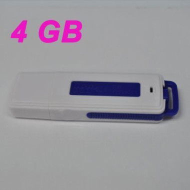 UR08 USB 2.0 Rechargeable Flash Drive Voice Recorder - Blue (4GB)