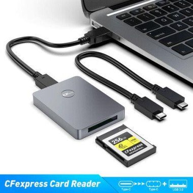USB 3.1 Gen 2 10Gbps Type B CFExpress Card Reader 3-Port Connection Compatible With Android/Windows/Mac OS.