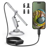 Detailed information about the product USB C Digital Microscope, 10X to 200X Magnification Portable Camera with 8 LED Lights, Handheld Rotating Metal Stand for Coin, Electronic