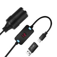 Detailed information about the product USB C to 12V Cigarette Lighter Adapter 36W, 60 CM USB C Male to Cigarette Lighter Female Socket PD Trigger Cable for Dash Cam, GPS, Etc