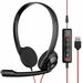 USB Computer Headset with Clear Chat Microphone,Lightweight On-Ear Wired Headset for MS Teams,Skype,Webinars,Call Center and More (Black). Available at Crazy Sales for $34.99