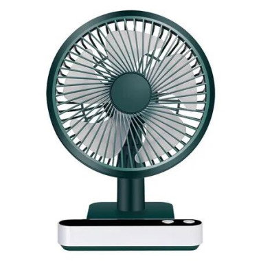 USB Desk Fan, Rechargeable Mini Portable Fan, 180 Degree Automatic Shaking Desktop Fan With 4 Speeds, LED Display, Strong Airflow Quiet Mini Fan, Green