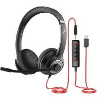 Detailed information about the product USB Headset with Mic for PC,On-Ear Computer Laptop Headphones with Noise Cancelling Microphone in-line Control for Home Office Online Class