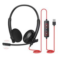 Detailed information about the product USB Headset with Microphone for PC, Headphones with Microphone for Laptop, Mac, Computer, in-Line Control, Ideal Headset for Work, Office, Classroom, Call Center, Zoom