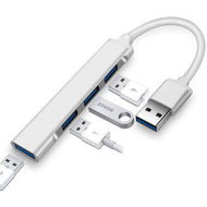 Detailed information about the product USB Hub 4-Port USB 3.0 Hub Ultra-Slim Data USB Splitter [Charging Supported] Compatible With MacBook Laptop Surface Pro PC Flash Drive Mobile HDD (0.5FT/0.15M)