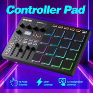 Detailed information about the product USB MIDI Controller Pad Pro Beat Maker Machine 16 RGB MPC Drum Pads Bluetooth Music Software Production 4 Assignable Knobs Faders Full Half Level OLED
