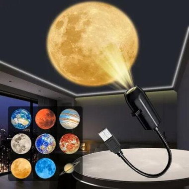 USB Planet Moon Projector Shooting, Romantic LED Small Night Light Bedroom Atmosphere Projection Decoration