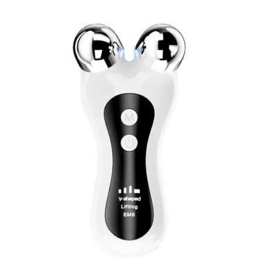 V-Face Lift Roller Massager EMS Microcurrent Sonic Vibration Facial Lifting Skin Tighten USB Power Massage Beauty Device Facial Toning Skin Firming Beauty Tool