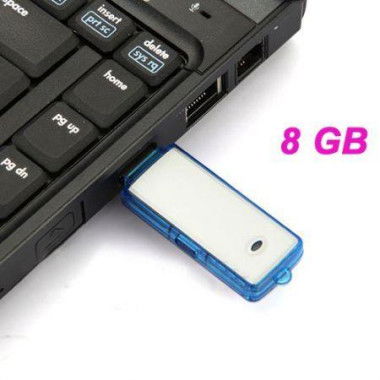 V01 Mini U Disk Digital Voice Recorder Keychain - Blue (8GB)