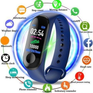 V5 M3PLUS Intelligent LED Color Screen Watch Sports Health Pedometer