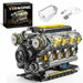 V8 Engine Model Kit that Runs, Visible Mini Car Motor Building Blocks Set for Teens, STEM Physical Science Educational Toy for Boys 14+ (905 PCS). Available at Crazy Sales for $39.95