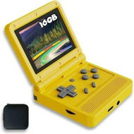 Detailed information about the product V90 Handheld Game Console 3 Inch Retro Clamshell Games Consoles Built-in Rechargeable Battery Portable Style Hand Held Game Video Consoles System With Case Yellow 16GB